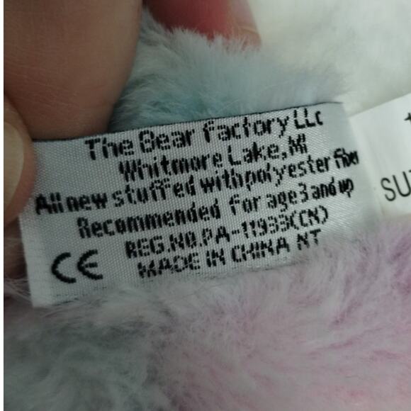 Bear Factory Mystic Cat Pastel Tie Dye Stuffed Animal Plush 15 Inch Caticorn - Picture 9 of 9